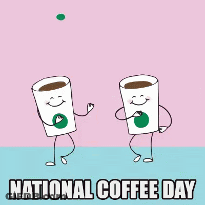 Coffee Cups Dancing National Coffee Day GIF
