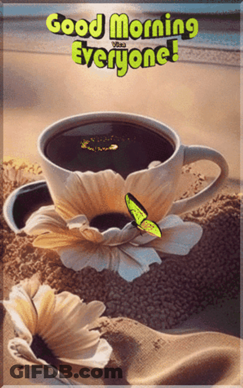 Coffee Good Morning Tuesday Sea Sand GIF