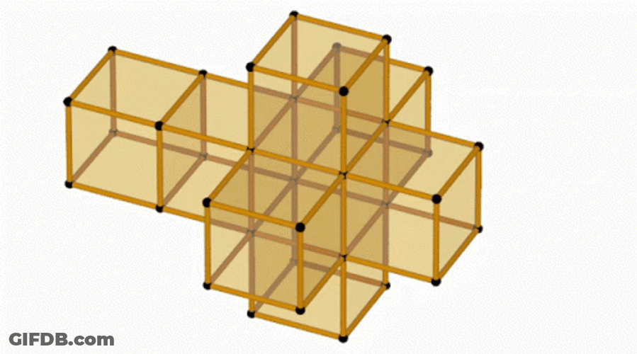 Coffee Hued Tesseract Expanding Loop GIF