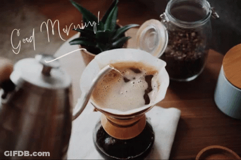 Coffee Maker Saying Good Morning GIF