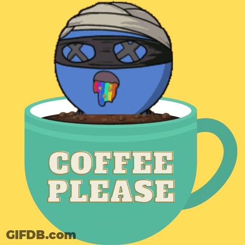 Coffee Mugs Saying Coffee Bravo And Coffee Time On Red Cloth GIF