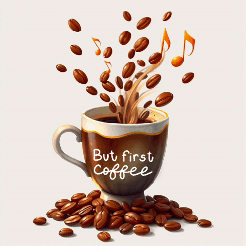 Coffee Music Notes GIF