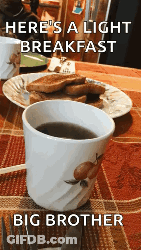 Coffee Next To Toast GIF