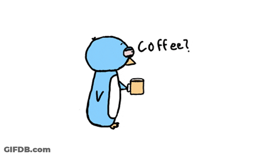 Coffee Sleepy Penguin GIF