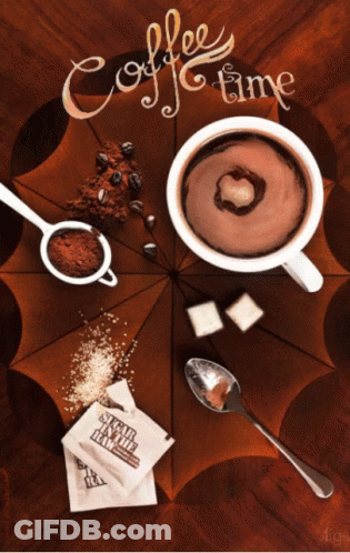 Coffee Smiley Face With Lemon And I Love You Heart GIF