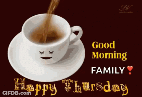 Coffee Smiley Saying Good Morning Family Happy Thursday GIF