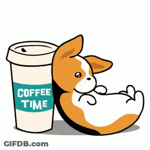 Coffee Time Corgi Dog GIF