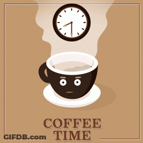 Coffee Time In Black Cup GIF