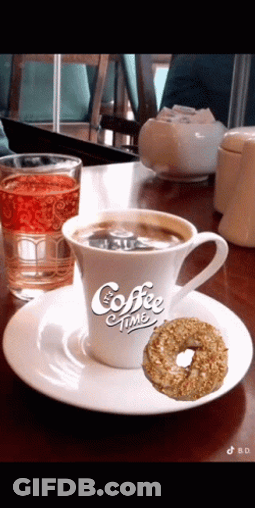 Coffee Time With Rotating Time GIF