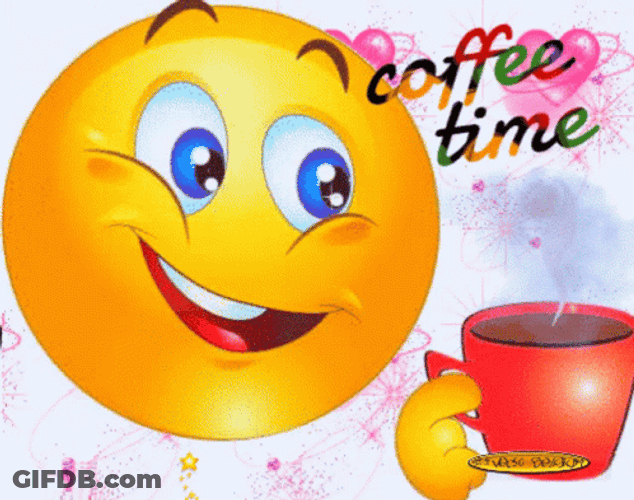 Coffee Time With Smile GIF