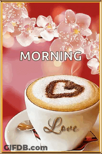 Coffee With Heart Foam And Morning Love GIF