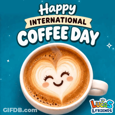 Coffee With Heart Latte Art Happy International Coffee Day GIF