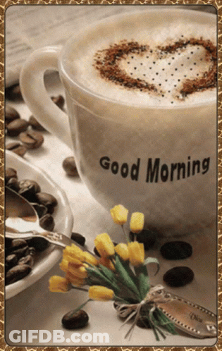Coffee With Heart Shaped Foam Good Morning GIF