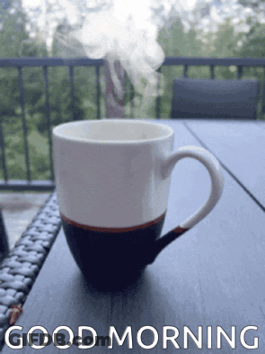 Coffee With Steam Saying Good Morning GIF