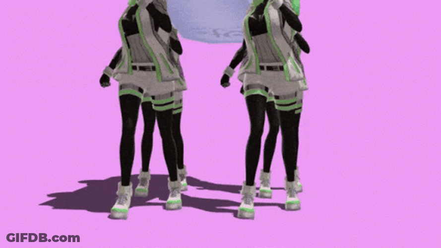 Coffin Dance Animated Green Haired Girl GIF
