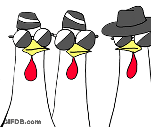 Coffin Dance Dancers Costume On Chicken GIF