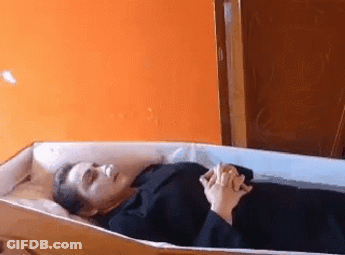 Coffin Open Casket Person Alive GIF