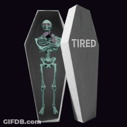 Coffin Open Skeleton Tired Sleep GIF