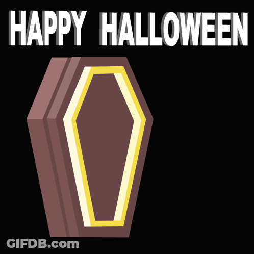 Coffin With Happy Halloween GIF