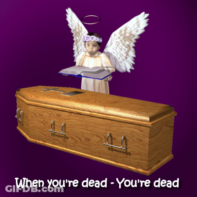 Coffin With Skeleton Saying When You're Dead GIF