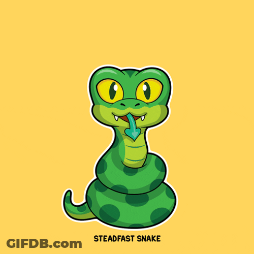 Coiled Cute Snake Blinking GIF