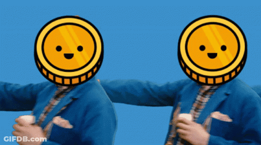 Coin Emoji Falling Line GIF