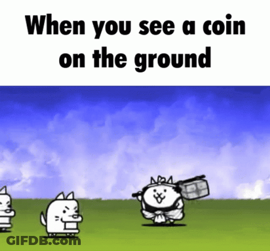 Coin On The Ground Battle Cats GIF