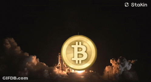 Coin With Letter B In Front Of Rocket GIF