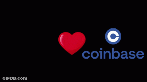 Coinbase Logo With Red Heart GIF