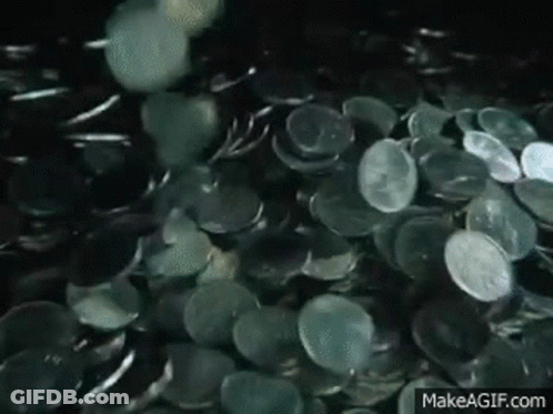 Coins Floating In Water GIF