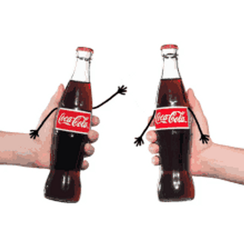 Coke Bottles High Five GIF