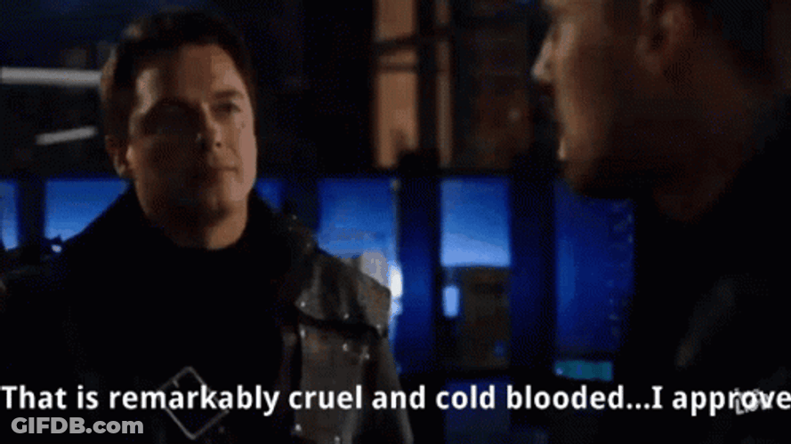 Cold Blooded Malcom Merlyn And Damien Darhk GIF