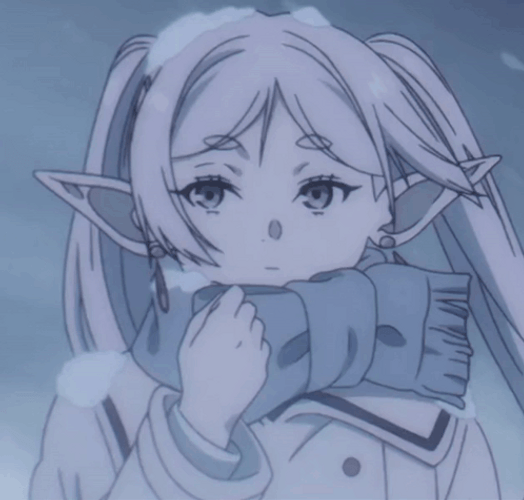 Cold Frieren Standing Snowing GIF