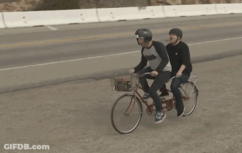 Coldplay Chris Martin And James Corden On Bicycle GIF