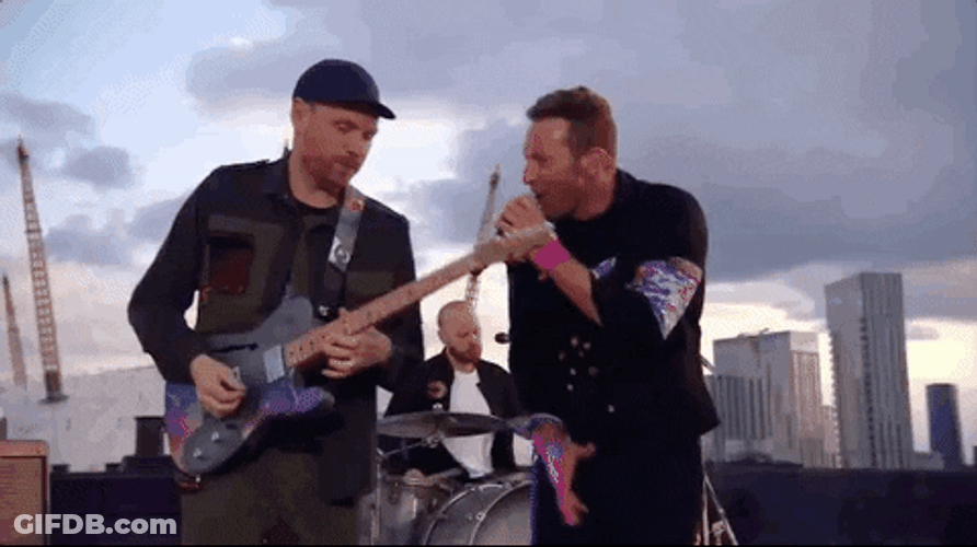 Coldplay Chris Martin And Jonny Buckland GIF