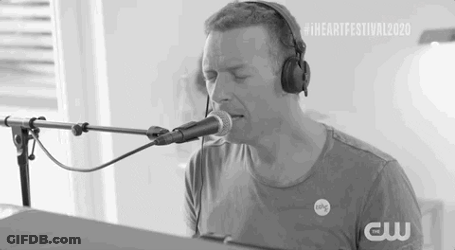 Coldplay Chris Martin Black And White GIF