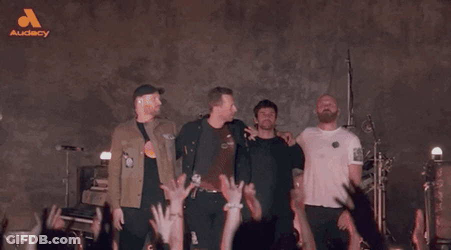 Coldplay On Stage Taking Bow GIF