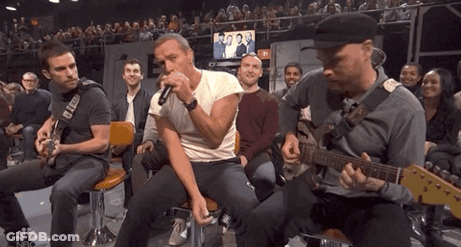 Coldplay Performing While Sitting SNL GIF