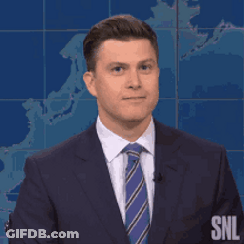 Colin Jost Looking Around GIF