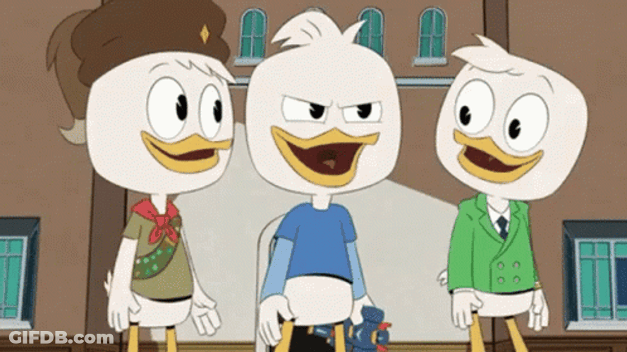 Collaboration Huey Dewey And Louie Hands In GIF