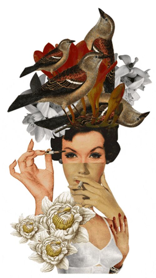 Collage Art Vintage Woman GIF