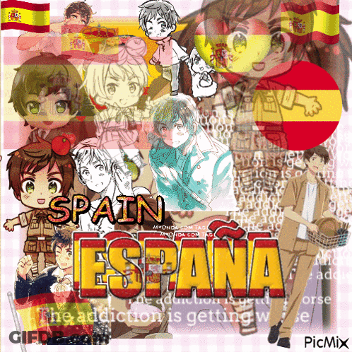 Collage Of Anime Characters Spain España GIF