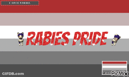 Collage Of Cartoon Characters Saying I Have Rabies GIF
