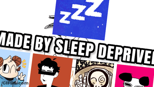 Collage Of Cartoons Made By Sleep Deprive GIF