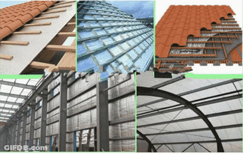 Collage Of Different Types Of Buildings GIF