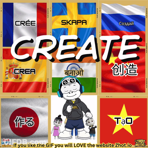 Collage Of Flags Saying Create GIF
