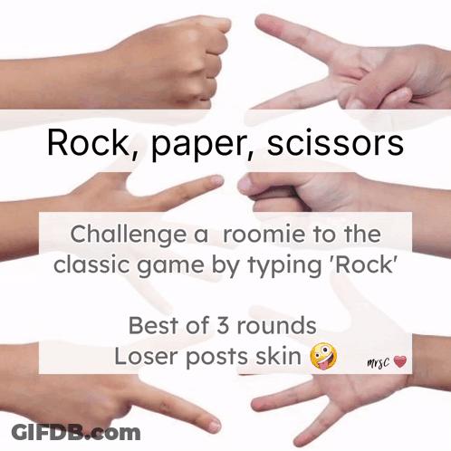 Collage Of Hands Rock Paper Scissors GIF