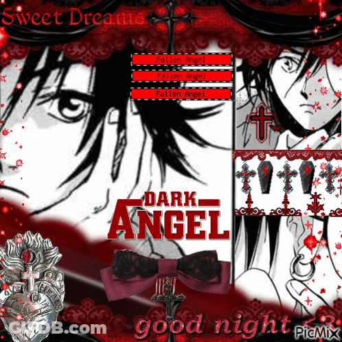 Collage Of Images Saying Dark Angel GIF