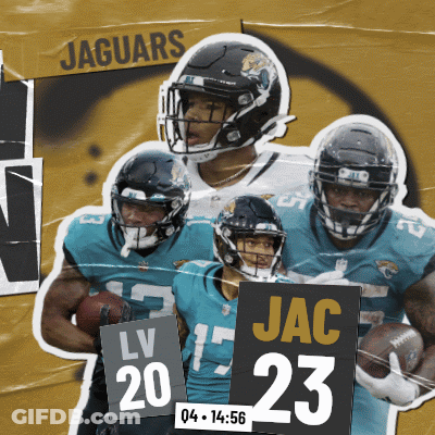 Collage Of Jaguars Players Holding Signs GIF