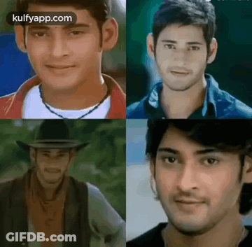 Collage Of Man's Face With Cowboy GIF
